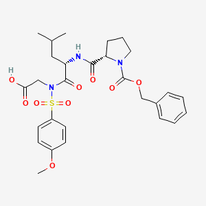 2-[(4-methoxyphenyl)sulfonyl-[(2S)-4-methyl-2-[[(2S)-1-phenylmethoxycarbonylpyrrolidine-2-carbonyl]amino]pentanoyl]amino]acetic acid