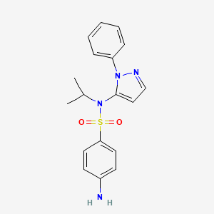 molecular formula C18H20N4O2S B10771635 4-amino-N-(2-phenylpyrazol-3-yl)-N-propan-2-ylbenzenesulfonamide 