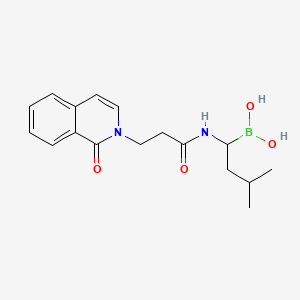 molecular formula C17H23BN2O4 B10771643 [3-methyl-1-[3-(1-oxoisoquinolin-2-yl)propanoylamino]butyl]boronic acid 