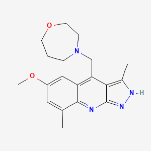 molecular formula C19H24N4O2 B10771649 4-[(6-methoxy-3,8-dimethyl-2H-pyrazolo[3,4-b]quinolin-4-yl)methyl]-1,4-oxazepane 