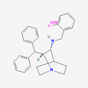 molecular formula C27H29IN2 B10771661 (2R,3R)-2-benzhydryl-N-[(2-iodanylphenyl)methyl]-1-azabicyclo[2.2.2]octan-3-amine 