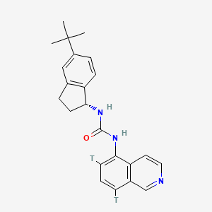 molecular formula C23H25N3O B10771666 1-[(1R)-5-tert-butyl-2,3-dihydro-1H-inden-1-yl]-3-(6,8-ditritioisoquinolin-5-yl)urea 