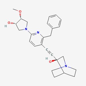 (3S)-3-(2-{2-benzyl-6-[(3S,4R)-3-hydroxy-4-methoxypyrrolidin-1-yl]pyridin-3-yl}ethynyl)-1-azabicyclo[2.2.2]octan-3-ol