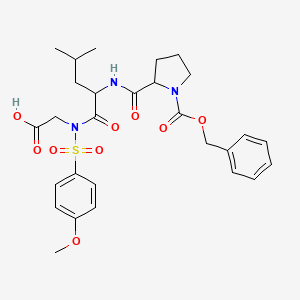 molecular formula C28H35N3O9S B10771677 2-[(4-methoxyphenyl)sulfonyl-[4-methyl-2-[(1-phenylmethoxycarbonylpyrrolidine-2-carbonyl)amino]pentanoyl]amino]acetic acid 