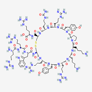 molecular formula C94H152N38O19S2 B10771682 H-Arg-Arg-Trp-Cys(1)-Arg-Tyr-Arg-Lys-D-Lys-Pro-Tyr-Arg-Cit-Cys(1)-Arg-OH 