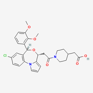 molecular formula C29H31ClN2O6 B10771702 (1-{[(4r,6s)-8-Chloro-6-(2,3-Dimethoxyphenyl)-4h,6h-Pyrrolo[1,2-A][4,1]benzoxazepin-4-Yl]acetyl}piperidin-4-Yl)acetic Acid 