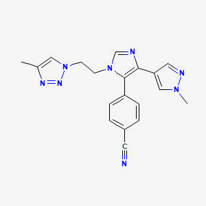 4-[5-(1-methylpyrazol-4-yl)-3-[2-(4-methyltriazol-1-yl)ethyl]imidazol-4-yl]benzonitrile