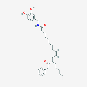 molecular formula C34H49NO4 B10771759 (Z)-N-[(4-hydroxy-3-methoxyphenyl)methyl]-12-(2-phenylacetyl)octadec-9-enamide CAS No. 849343-53-9