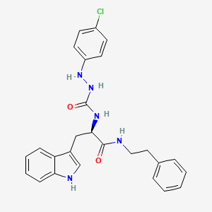 (2R)-2-[[(4-chlorophenyl)amino]carbamoylamino]-3-(1H-indol-3-yl)-N-(2-phenylethyl)propanamide