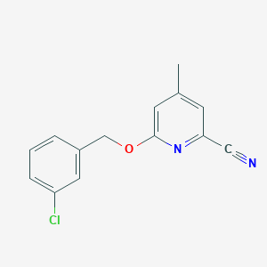 6-[(3-Chlorophenyl)methoxy]-4-methylpyridine-2-carbonitrile