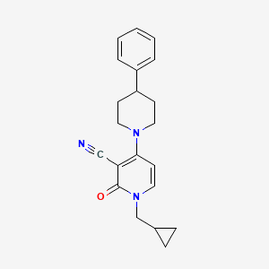 1-(Cyclopropylmethyl)-2-oxo-4-(4-phenylpiperidin-1-yl)-1,2-dihydropyridine-3-carbonitrile