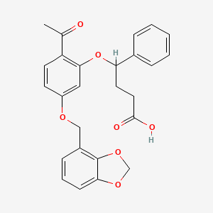 molecular formula C26H24O7 B10771838 4-[2-acetyl-5-(2H-1,3-benzodioxol-4-ylmethoxy)phenoxy]-4-phenylbutanoic acid 