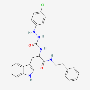 molecular formula C26H26ClN5O2 B10771844 2-[(4-chloroanilino)carbamoylamino]-3-(1H-indol-3-yl)-N-(2-phenylethyl)propanamide 