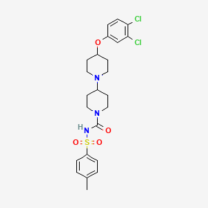 molecular formula C24H29Cl2N3O4S B10771862 4-[4-(3,4-dichlorophenoxy)piperidin-1-yl]-N-(4-methylphenyl)sulfonylpiperidine-1-carboxamide CAS No. 485391-80-8