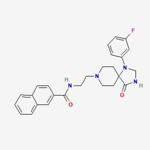 molecular formula C26H27FN4O2 B10771874 N-{2-[1-(3-fluorophenyl)-4-oxo-1,3,8-triazaspiro[4.5]decan-8-yl]ethyl}naphthalene-2-carboxamide 