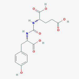 molecular formula C15H18N2O8 B10771880 (S)-2-{3-[(S)-1-Carboxy-2-(4-hydroxy-phenyl)-ethyl]-ureido}-pentanedioic acid 