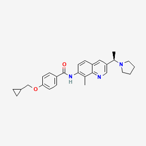 molecular formula C27H31N3O2 B10771881 4-(cyclopropylmethoxy)-N-[8-methyl-3-[(1R)-1-pyrrolidin-1-ylethyl]quinolin-7-yl]benzamide 