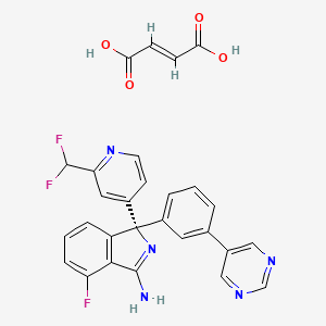 (S)-1-(2-(Difluoromethyl)pyridin-4-yl)-4-fluoro-1-(3-(pyrimidin-5-yl)phenyl)-1H-isoindol-3-amine hemifumarate