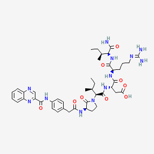 (3S)-4-[[(2R)-1-[[(2S,3S)-1-amino-3-methyl-1-oxopentan-2-yl]amino]-5-(diaminomethylideneamino)-1-oxopentan-2-yl]amino]-3-[[(2S,3S)-3-methyl-2-[(3R)-2-oxo-3-[[2-[4-(quinoxaline-2-carbonylamino)phenyl]acetyl]amino]pyrrolidin-1-yl]pentanoyl]amino]-4-oxobutanoic acid