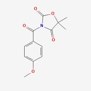 molecular formula C13H13NO5 B10771934 3-(4-Methoxybenzoyl)-5,5-dimethyl-1,3-oxazolidine-2,4-dione 