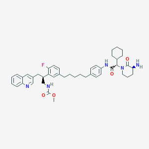 Methyl [(2s)-2-(5-{5-[4-({(2s)-2-[(3s)-3-Amino-2-Oxopiperidin-1-Yl]-2-Cyclohexylacetyl}amino)phenyl]pentyl}-2-Fluorophenyl)-3-(Quinolin-3-Yl)propyl]carbamate