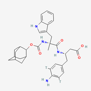 molecular formula C33H40N4O5 B10771994 (3S)-3-[[(2R)-2-(2-adamantyloxycarbonylamino)-3-(1H-indol-3-yl)-2-methylpropanoyl]amino]-4-(4-amino-3,5-ditritiophenyl)butanoic acid 