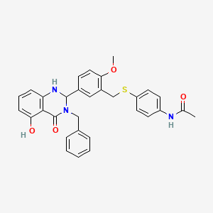 molecular formula C31H29N3O4S B10771996 N-[4-[[5-(3-benzyl-5-hydroxy-4-oxo-1,2-dihydroquinazolin-2-yl)-2-methoxyphenyl]methylsulfanyl]phenyl]acetamide 