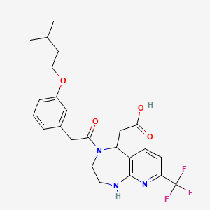 2-[4-[2-[3-(3-methylbutoxy)phenyl]acetyl]-8-(trifluoromethyl)-1,2,3,5-tetrahydropyrido[2,3-e][1,4]diazepin-5-yl]acetic acid