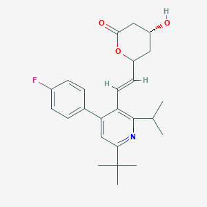 molecular formula C25H30FNO3 B10772027 (4R)-6-[(E)-2-[6-tert-butyl-4-(4-fluorophenyl)-2-(propan-2-yl)pyridin-3-yl]ethenyl]-4-hydroxyoxan-2-one 