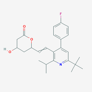 6-[2-[6-tert-butyl-4-(4-fluorophenyl)-2-propan-2-ylpyridin-3-yl]ethenyl]-4-hydroxyoxan-2-one