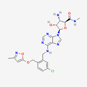 (2S,3S,4R,5R)-3-amino-5-[6-[[5-chloro-2-[(3-methyl-1,2-oxazol-5-yl)oxymethyl]phenyl]methylamino]purin-9-yl]-4-hydroxy-N-methyloxolane-2-carboxamide