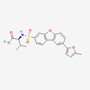 molecular formula C22H21NO6S B10772104 (2S)-3-methyl-2-[[8-(5-methylfuran-2-yl)dibenzofuran-3-yl]sulfonylamino]butanoic acid 