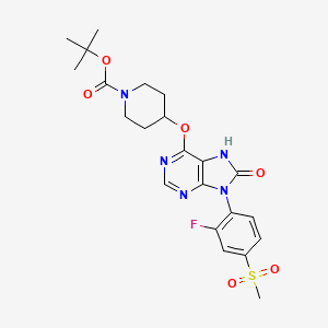 tert-butyl 4-(9-(2-fluoro-4-(methylsulfonyl)phenyl)-8-oxo-8,9-dihydro-7H-purin-6-yloxy)piperidine-1-carboxylate