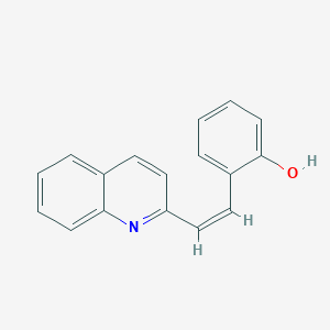 molecular formula C17H13NO B10772145 2-[(Z)-2-quinolin-2-ylethenyl]phenol 