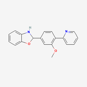 molecular formula C19H16N2O2 B10772152 2-[3-Methoxy-4-(pyridin-2-yl)phenyl]-2,3-dihydro-1,3-benzoxazole 