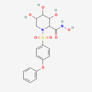 molecular formula C18H20N2O8S B10772208 N,3,4,5-tetrahydroxy-1-(4-phenoxyphenyl)sulfonylpiperidine-2-carboxamide 