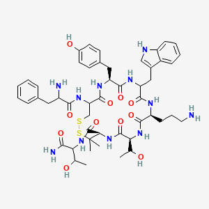 molecular formula C50H67N11O11S2 B10772239 H-DL-Phe-DL-Cys(1)-Tyr-DL-Trp-Orn-xiThr-Pen(1)-DL-xiThr-NH2 