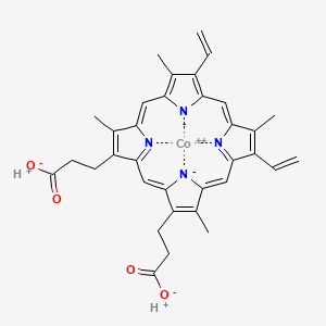 3-[18-(2-carboxylatoethyl)-7,12-bis(ethenyl)-3,8,13,17-tetramethylporphyrin-21,23-diid-2-yl]propanoate;cobalt(2+);hydron