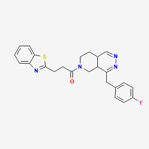 3-(1,3-benzothiazol-2-yl)-1-[4-[(4-fluorophenyl)methyl]-5,7,8,8a-tetrahydro-4aH-pyrido[3,4-d]pyridazin-6-yl]propan-1-one