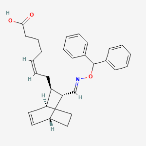 molecular formula C29H33NO3 B10772291 (Z)-7-[(1S,2R,3R,4R)-3-[(E)-benzhydryloxyiminomethyl]-2-bicyclo[2.2.2]oct-5-enyl]hept-5-enoic acid 