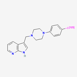 molecular formula C18H19IN4 B10772316 3-[[4-(4-(125I)iodanylphenyl)piperazin-1-yl]methyl]-1H-pyrrolo[2,3-b]pyridine 