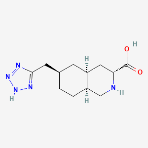 molecular formula C12H19N5O2 B10772323 Decahydro-6-(2H-tetrazol-5-ylmethyl)-3-isoquinolinecarboxylic acid CAS No. 143343-70-8