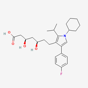 molecular formula C26H36FNO4 B10772331 (3R,5R)-7-[1-cyclohexyl-4-(4-fluorophenyl)-2-propan-2-ylpyrrol-3-yl]-3,5-dihydroxyheptanoic acid 