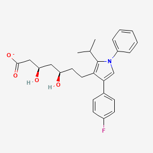 molecular formula C26H29FNO4- B10772379 (3R,5R)-7-[4-(4-fluorophenyl)-1-phenyl-2-(propan-2-yl)-1H-pyrrol-3-yl]-3,5-dihydroxyheptanoate 