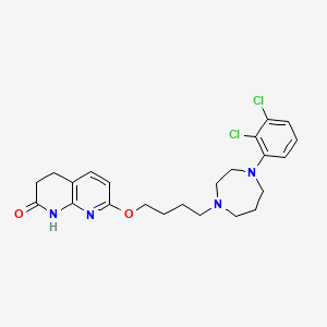 molecular formula C23H28Cl2N4O2 B10772432 7-(4-(4-(2,3-Dichlorophenyl)-1,4-diazepan-1-yl)butoxy)-3,4-dihydro-1,8-naphthyridin-2(1h)-one 