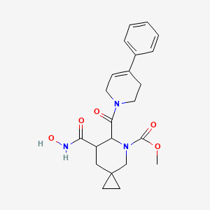 molecular formula C22H27N3O5 B10772517 methyl 7-(hydroxycarbamoyl)-6-(4-phenyl-3,6-dihydro-2H-pyridine-1-carbonyl)-5-azaspiro[2.5]octane-5-carboxylate 