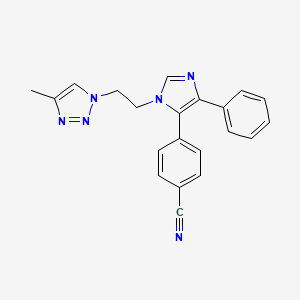 molecular formula C21H18N6 B10772525 4-{1-[2-(4-Methyl-1h-1,2,3-Triazol-1-Yl)ethyl]-4-Phenyl-1h-Imidazol-5-Yl}benzonitrile 