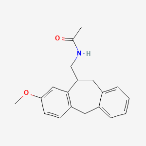 molecular formula C19H21NO2 B10772708 N-[(6-methoxy-9-tricyclo[9.4.0.03,8]pentadeca-1(15),3(8),4,6,11,13-hexaenyl)methyl]acetamide 