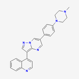 molecular formula C26H24N6 B10772709 4-[6-[4-(4-Methylpiperazin-1-yl)phenyl]pyrazolo[1,5-a]pyrimidin-3-yl]quinoline 