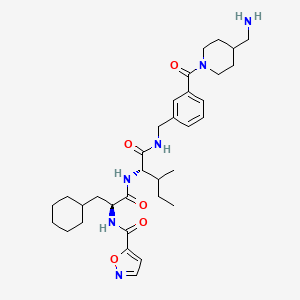 molecular formula C33H48N6O5 B10772786 N-[(2S)-1-[[(2S)-1-[[3-[4-(aminomethyl)piperidine-1-carbonyl]phenyl]methylamino]-3-methyl-1-oxopentan-2-yl]amino]-3-cyclohexyl-1-oxopropan-2-yl]-1,2-oxazole-5-carboxamide 